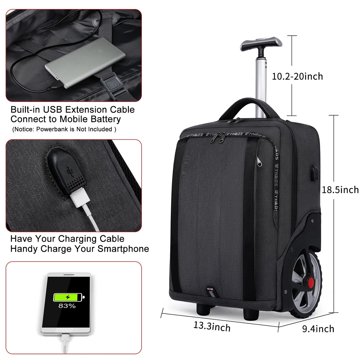 Travel Bag on Wheels Trolley Backpack Business Large Luggage Travel Suitcase Bag Waterproof Rolling Luggage For Women Men Teens