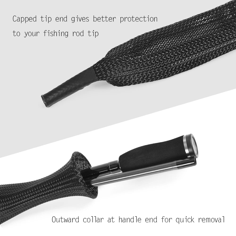 Fishing Rod Cover Spinning Rod Sleeve Cover Fishing Pole Sock Pole Glove Casting Ice Net Tube Cover Fishing Rod Protective