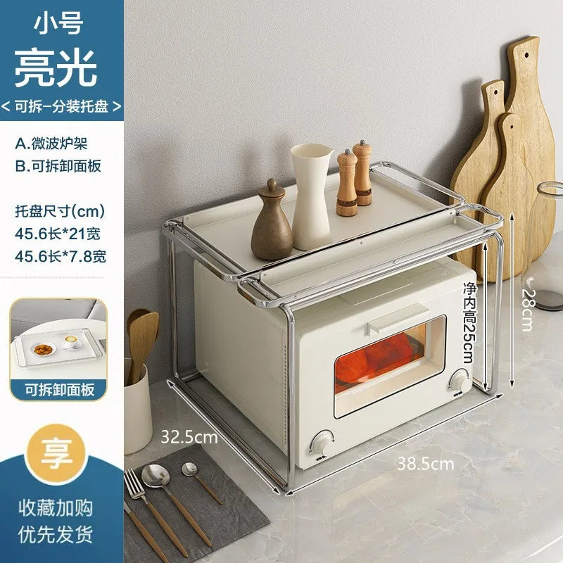 Coffee Machine Shelf Oven Air Fryer Storage Rack Kitchen Shelves No Drilling Home Storage Organizer Kitchen Bathroom Accessories