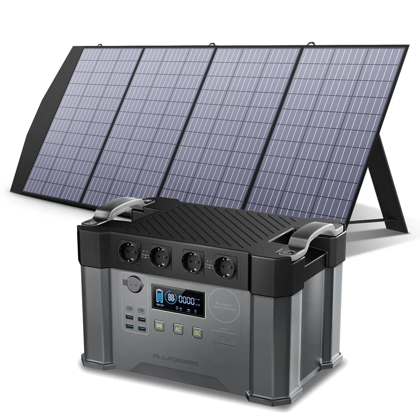 ALLPOWERS S2000 1500Wh Portable Power Station with 200W Solar Panel 2000W Solar Generator for Mobile Battery Electric Vehicle RV