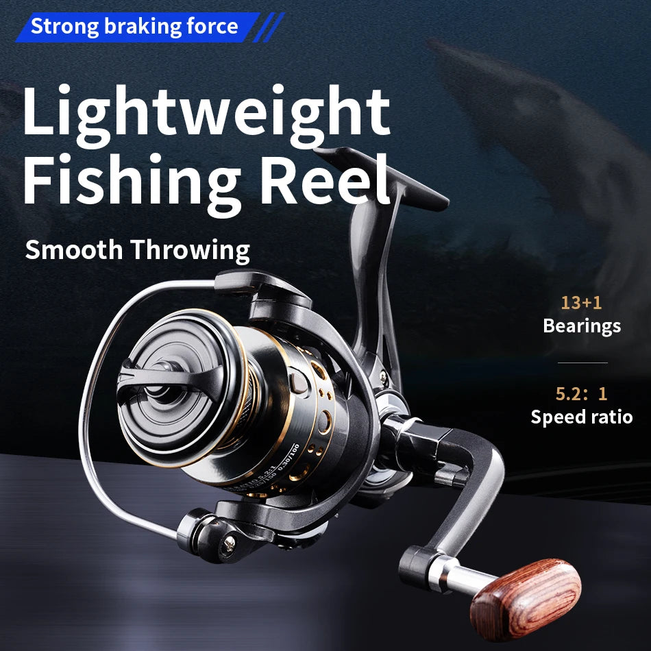 Rooblinos BK Fishing Spinning Reel Metal Spool 5.2:1/4.7:1 Carp Fishing Reel 1000-7000 Metal Line Cup Sea Tackle