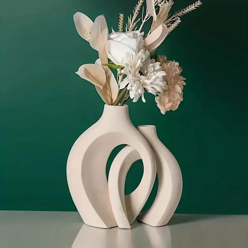 2pc ceramic vase works of art, living room bedroom study cafe and other ornaments, gifts for lovers during festivals.