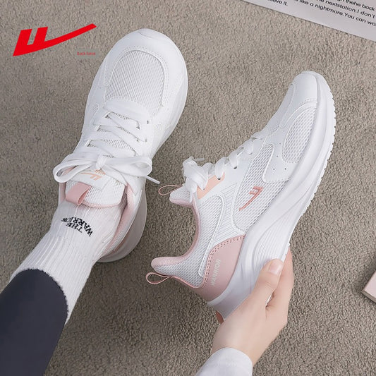 Warrior Women's Shoes Sneaker 2025 Summer New Arrival Breathable Mesh Surface Casual White Shoes Soft Bottom Shock Absorption Comfortable Running Shoes
