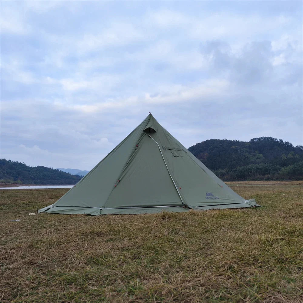 500PRO Tipi Hot Tent with Fire Retardant Stove Jack 5~8 Person Teepee Tents for Family Team Outdoor Backpacking Camping Hiking