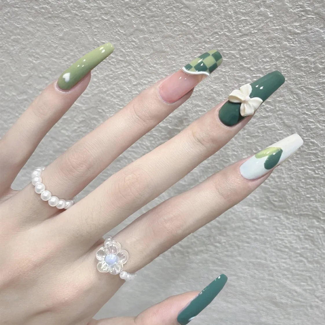 24Pcs/Box Gradient Color Artifical Press On Nails With Glue Long Coffin Fake Nails Lovely Girls Nail Art Ballerina False Nails
