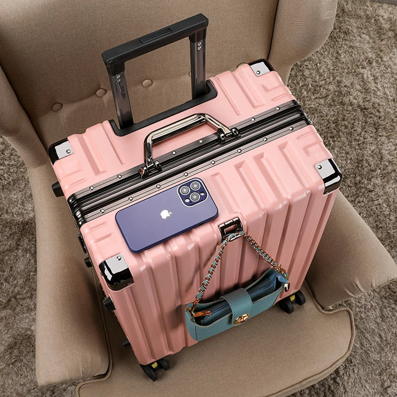 New High-value rolling luggage men women fashion hard trolley suitcase carry ons large-capacity silent travel boarding case