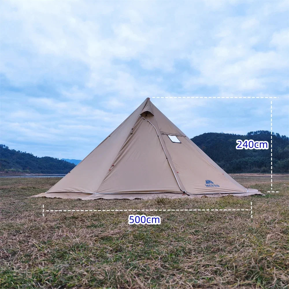 500PRO Tipi Hot Tent with Fire Retardant Stove Jack 5~8 Person Teepee Tents for Family Team Outdoor Backpacking Camping Hiking