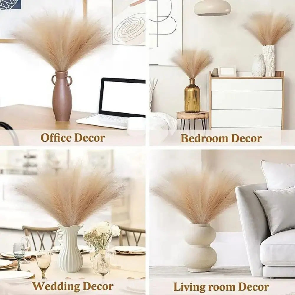 15/30pcs Artificial Pampas Grass Flower Bouquet For Home Wedding Decoration DIY Party Bedroom Fake Plant Flowers Vase Decor Reed