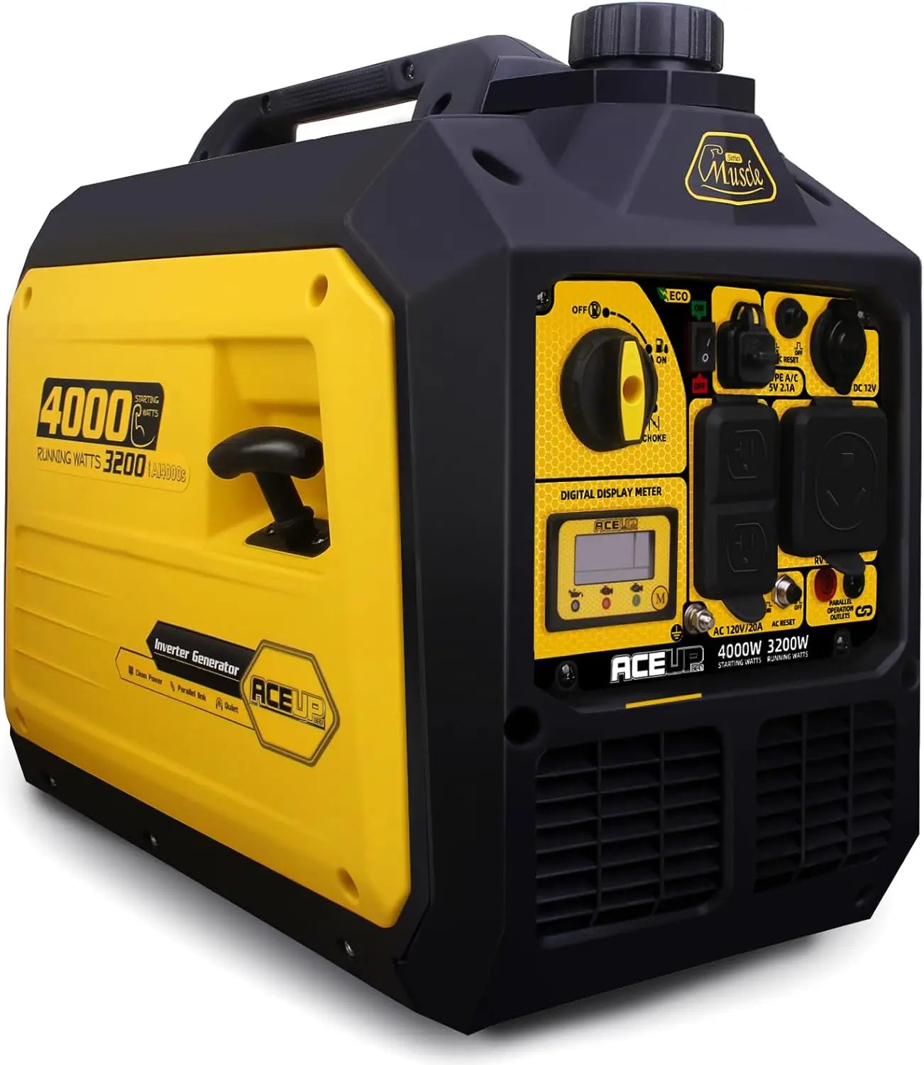 Aceup Energy 4000 Watt Portable Inverter Generator, Gas Powered Generator Quiet for Home, RV-Ready, EPA Compliant