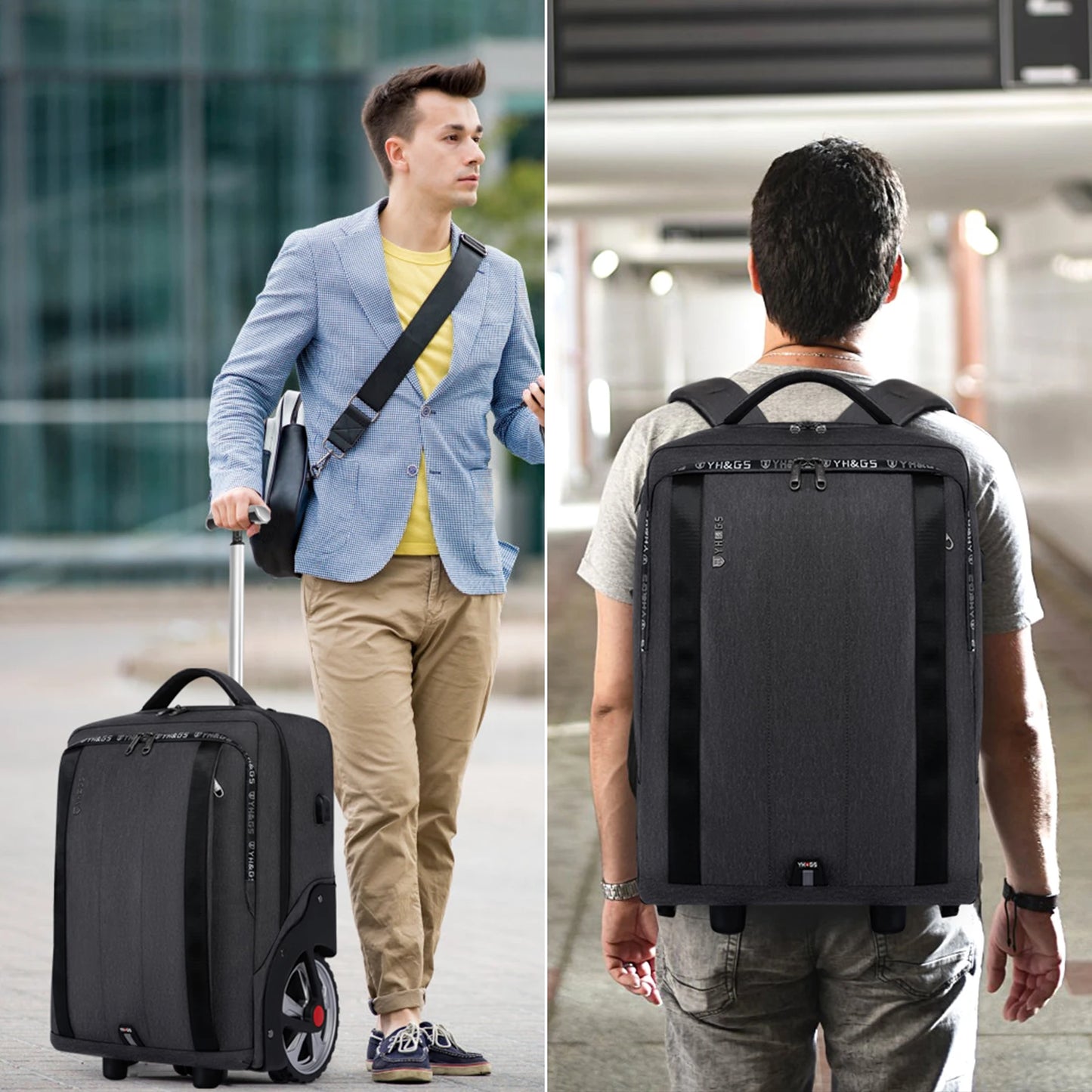 Travel Bag on Wheels Trolley Backpack Business Large Luggage Travel Suitcase Bag Waterproof Rolling Luggage For Women Men Teens