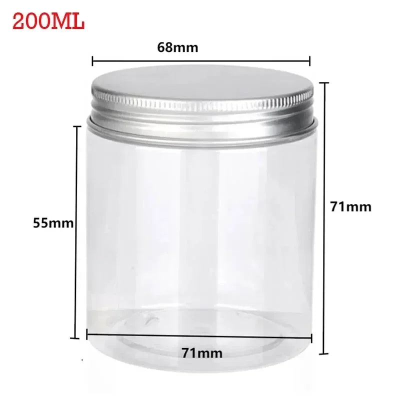 20Pcs 150/200/250ml Empty Clear Storage Jars With Lids Food Sealed Packaging Bottle Cosmetic Containers Face Cream Sample Pot