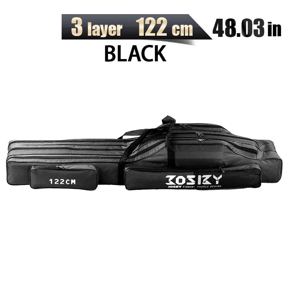 Portable Foldable Fishing Rod Carrier Fish Pole Reel Tools Storage Bag Case 122cm / 152cm / 182cm