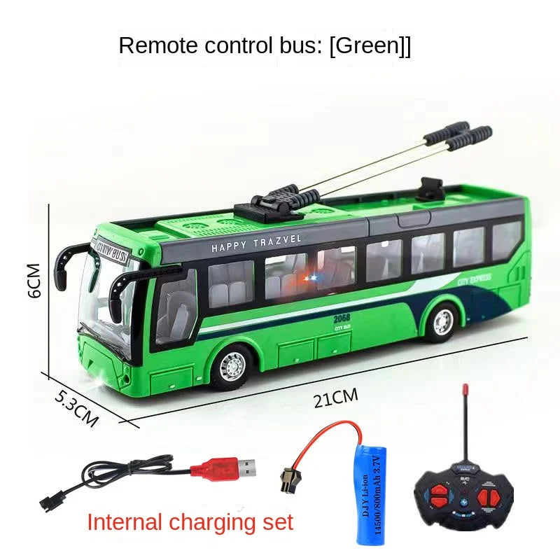 Remote Control Bus Car Toy Charging Light Electric Double Decker Bus Model Children's Toys Gifts