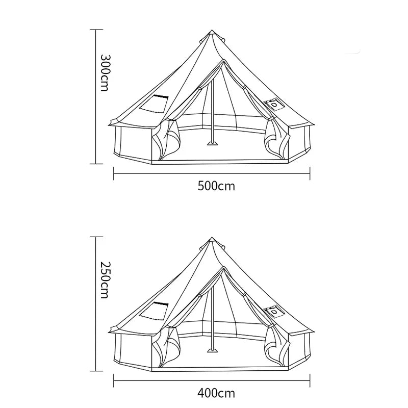 6-10Persons Glaming Luxury Mongolia Yurt Family Travel Hiking Antistorm Outdoor Camping Castle Tent Silver Coated UV Function