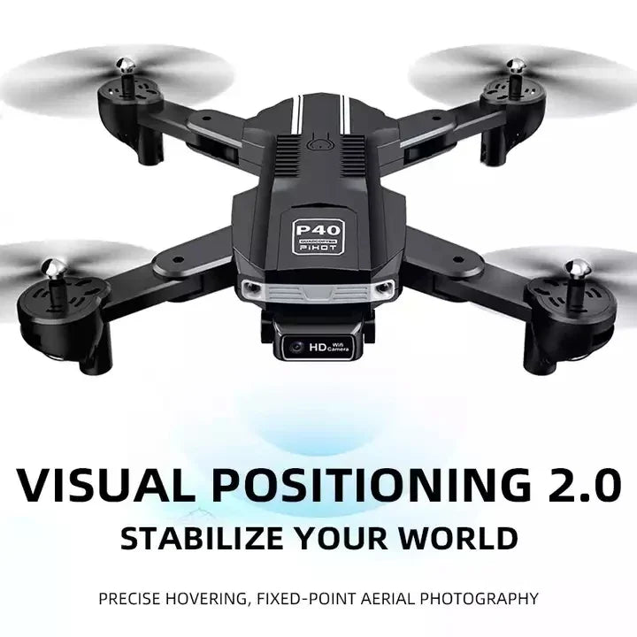 P40 PLUS Drones 4K WiFi FPV Fixed Dual HD Camera Intelligent Obstacle Avoidance 360Degree Rollover Wide-Angle Live Video Drone