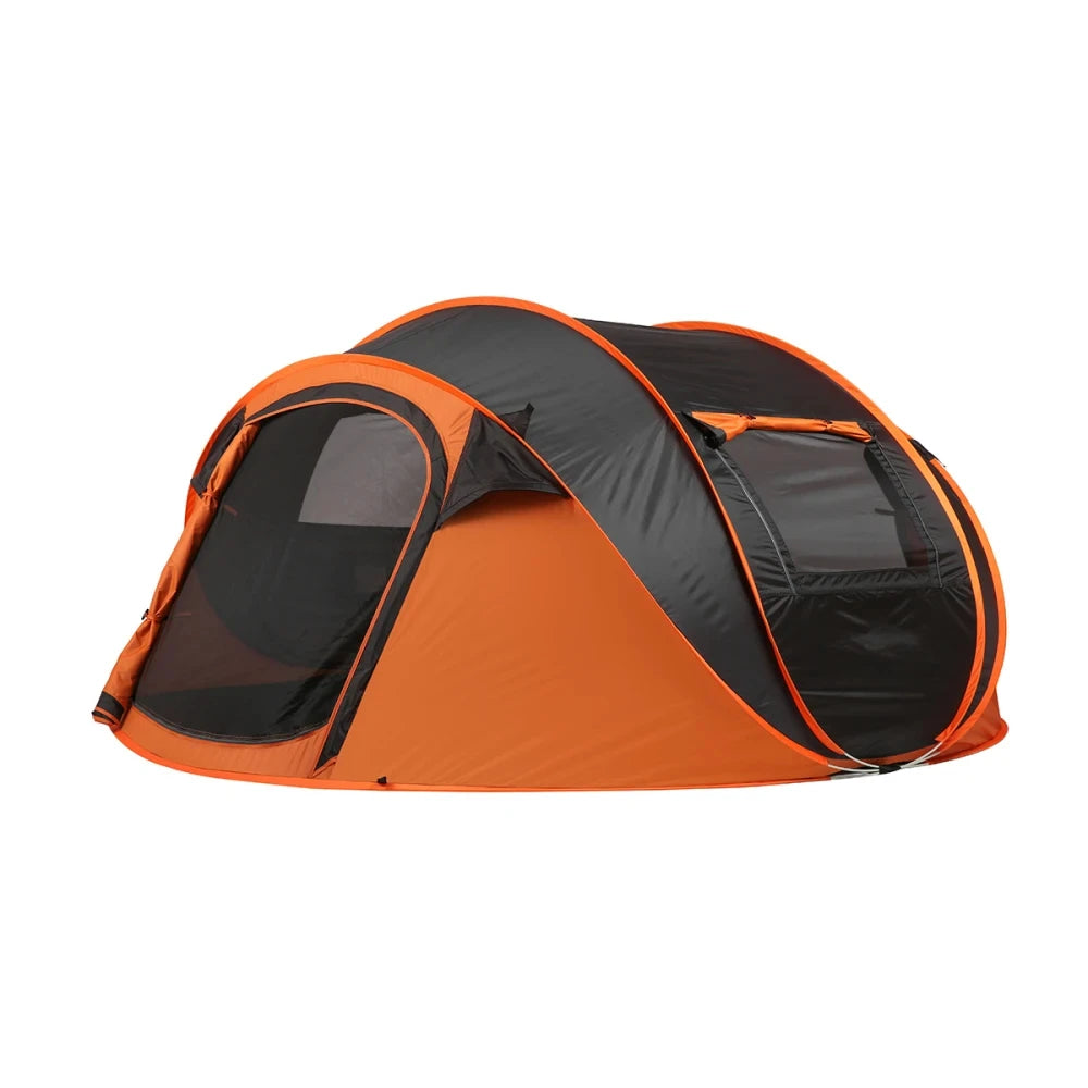 5-8 Person Black + Orange Pop-Up Camping Boat Tent