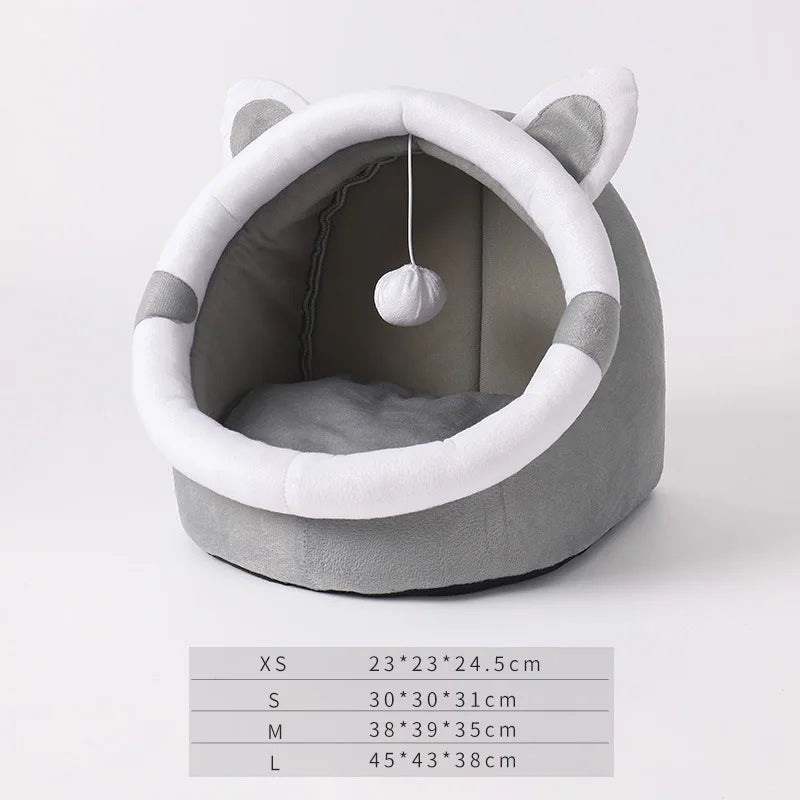 Cat Bed House Kennel Nest Round Pets Sleeping Cave Kitten Beds Pet Basket Cozy Kitten Lounger Cushion Cat House Tent Dog House