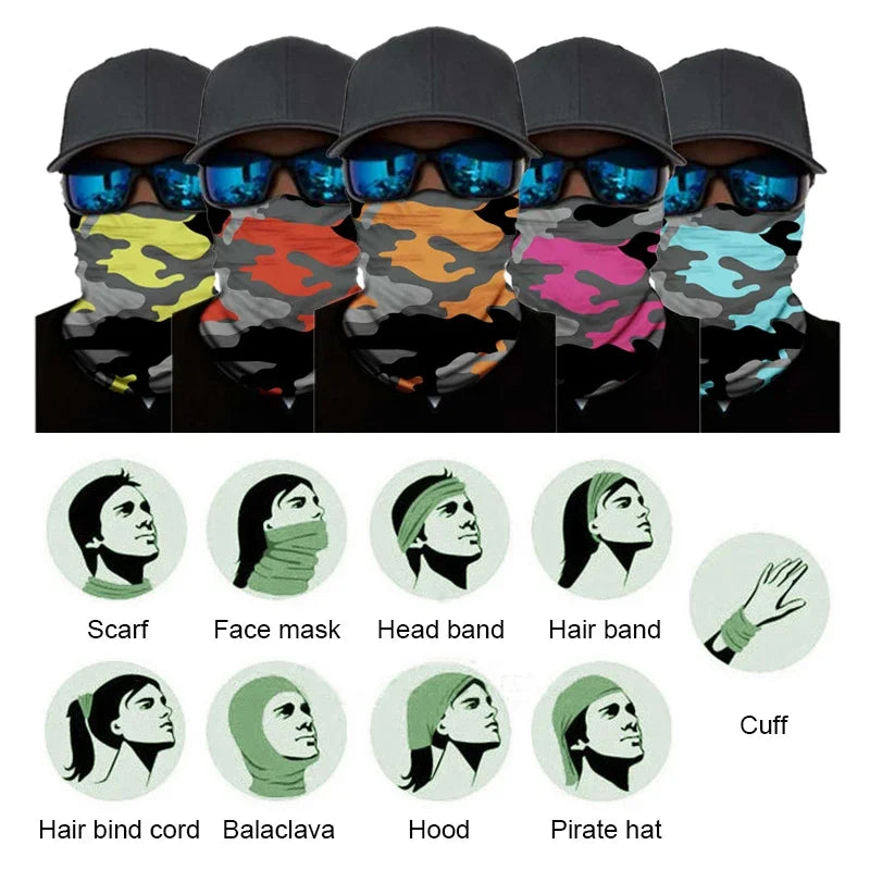 Outdoor Sport Camouflage Seamless Cycling Bandana Neck Gaiter Headband Fishing Hiking Balaclava Scarf Headwear Face Mask