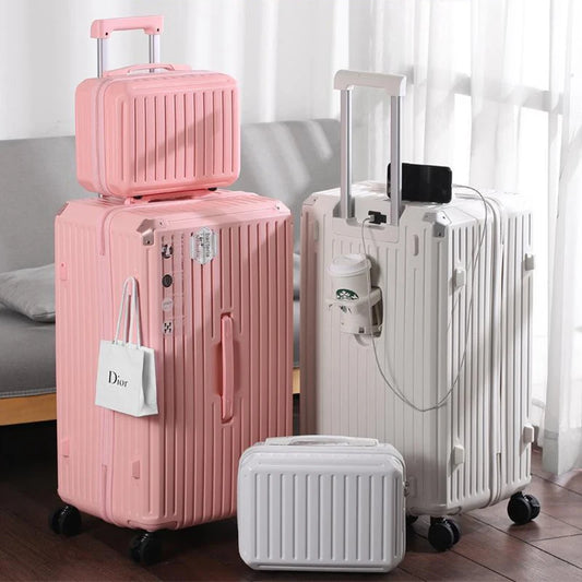 22/24/26/28/30/32/34 Inch Durable Luggage Sets Spinner Wheel Suitcase TSA Lock USB Charging Women Men Cabin Travel Trolley Case