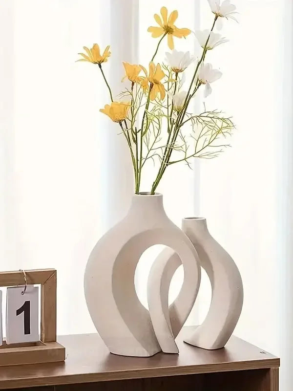 2pc ceramic vase works of art, living room bedroom study cafe and other ornaments, gifts for lovers during festivals.