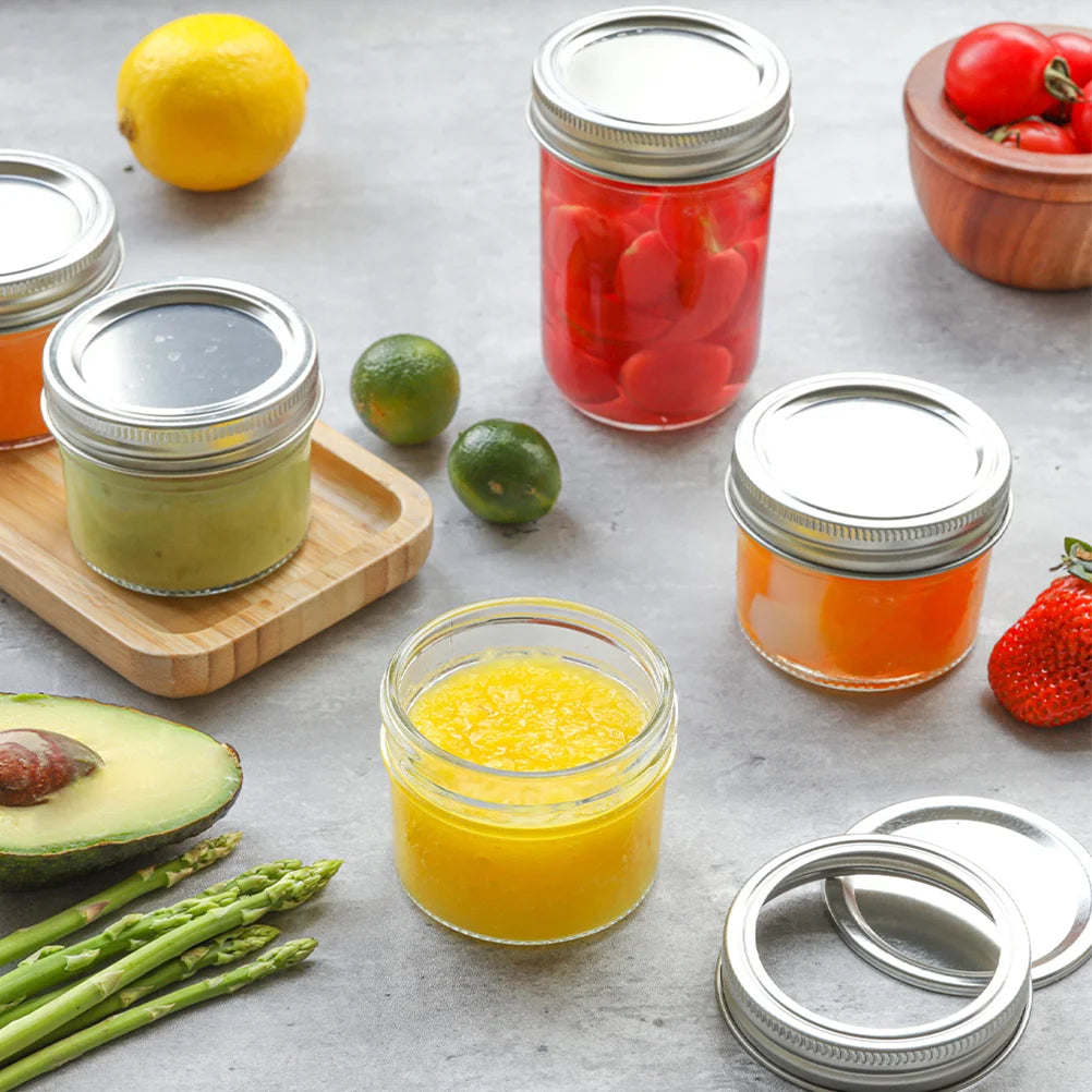 6 Pcs Jam Aluminum Lid Mason Jars Food Containers with Lids Multifunctional Plastic Necessity Portable